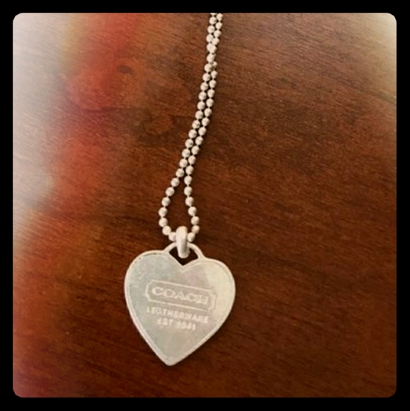 Coach Jewelry - Coach Sterling Silver Heart logo Necklace